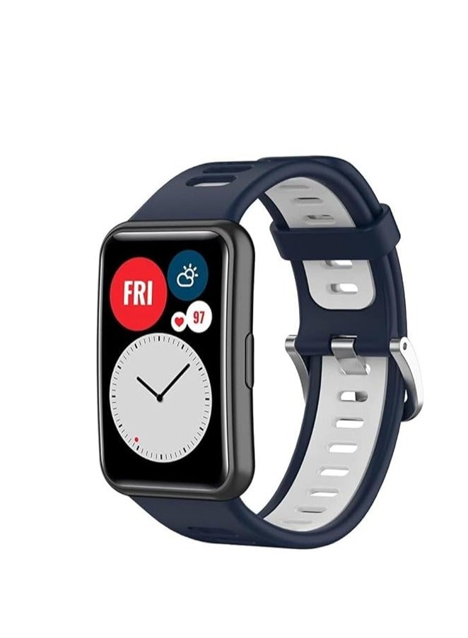 Bands Compatible With Huawei Watch Fit, Band for Women Men,Silicone Quick Release Soft Rubber Replacement Watch Band Replacement and case - Image 1