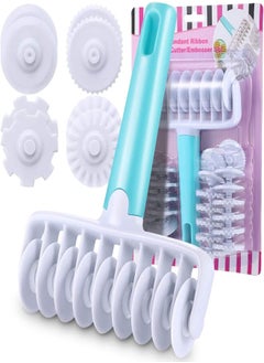 allure Allure Maek Fondant Ribbon Cutter Wheel Roller Pastry Mold Dough Lattice Cutter 4 Different Gears Embosser Set Noodle Dough Cutter Pastry Tools for Pie Pastry Household Baking 