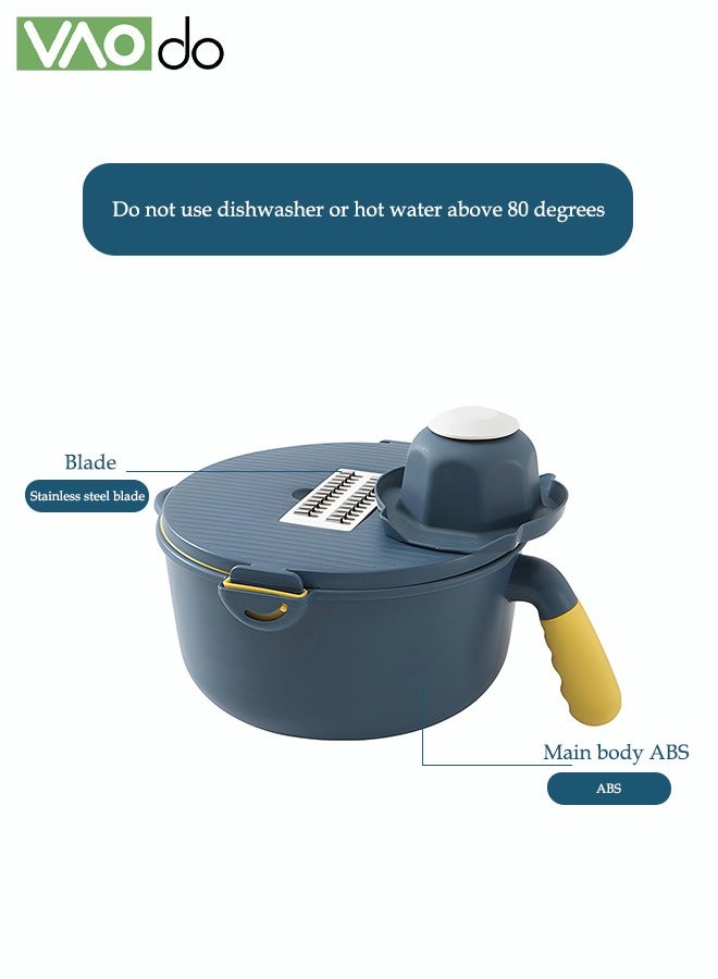 فاو دو 9 في 1 مجموعة قطاعة خضروات متعددة الوظائف سعة كبيرة قطاعة خضروات أدوات مطبخ أداة مبشرة سلة غسيل خضروات - Image 5