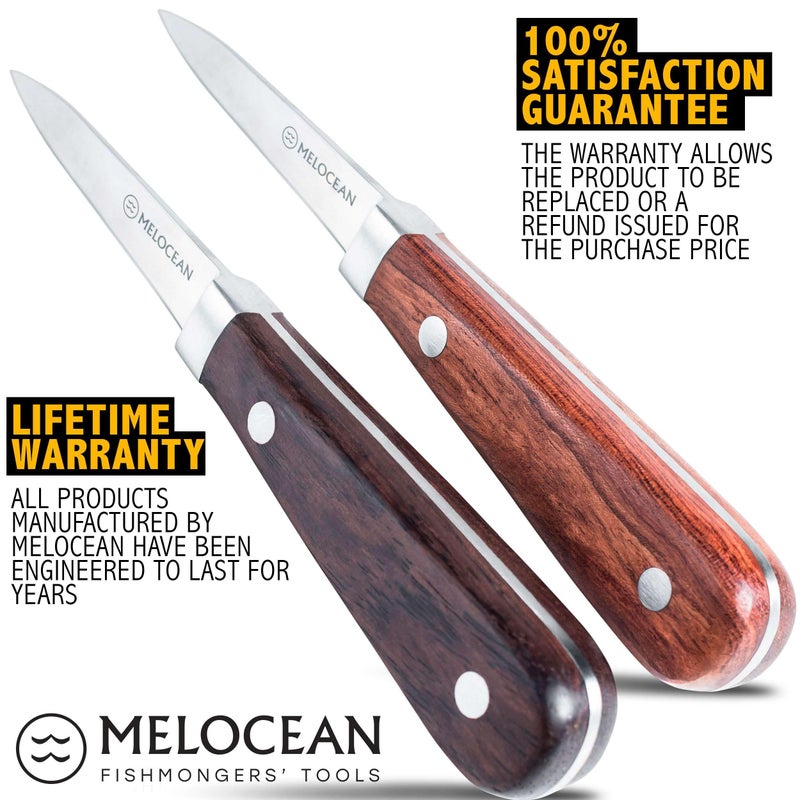 Melocean Oyster Shucking Knife Set of 2 - Professional Oyster Knife Shucker Clam Opener Kit in Lovely Box - Bonus Ebook and Brochure Included - Image 5