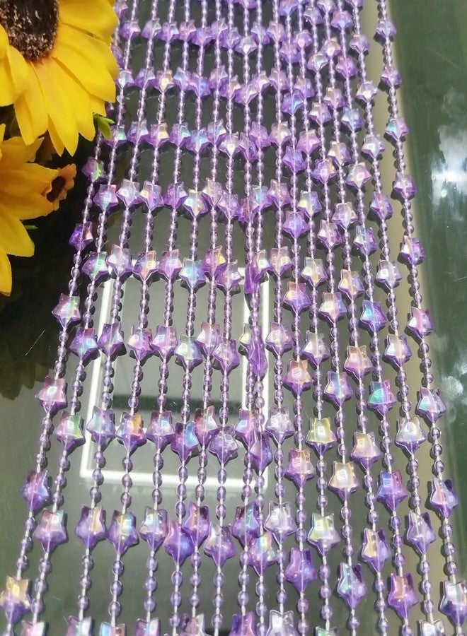 ave split Beaded Curtain Doorways Star Acrylic Hanging Door Beads String Curtains Tassel Room Divider Screen Decor for Doorway Window Living Room Wedding 049Star (Purple Star) - Image 3