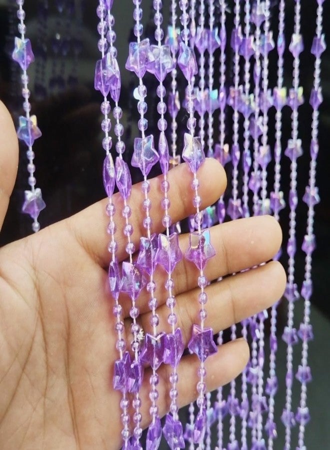 ave split Beaded Curtain Doorways Star Acrylic Hanging Door Beads String Curtains Tassel Room Divider Screen Decor for Doorway Window Living Room Wedding 049Star (Purple Star) - Image 4