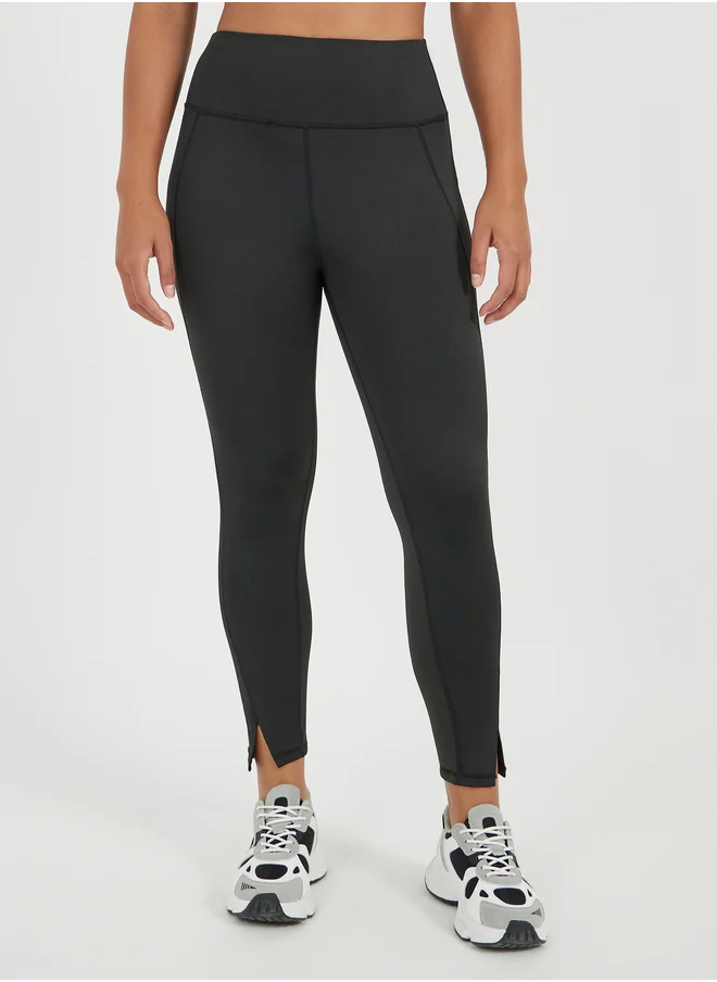 Styli Broad Waistband Slit Open Front Capri