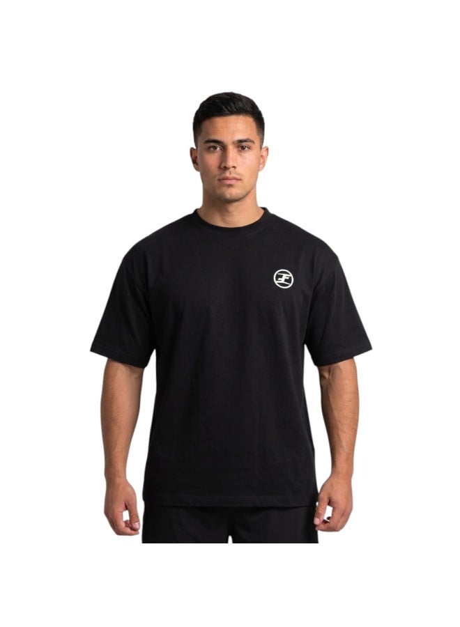 Future Men's Oversized T-Shirt - Relaxed Fit Casual Short Sleeve Crew Neck Tee - Black - Image 1