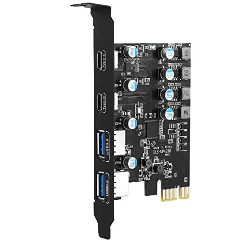 Sinefine 4 Ports PCI-E to USB 3.0 Expansion Card (2 USB Type-A and 2 USB Type-C Ports), Internal Converter PCI Express Expansion Card for Desktop PC Card - Image 1