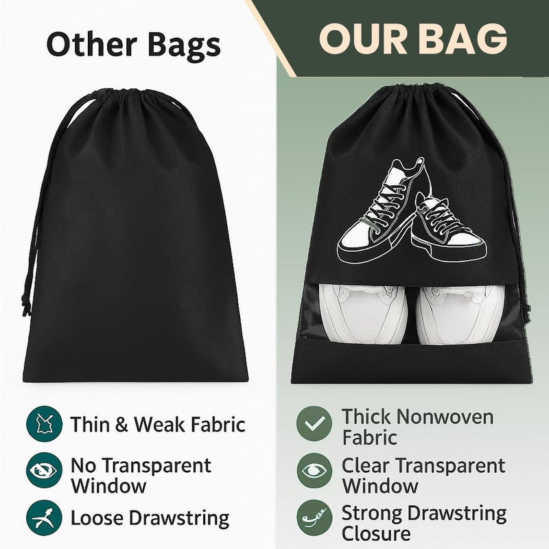 DALUCI Shoe Bag for Travel & Storage, Shoe Cover for Storage at Home Bags for Men & Women, Reusable Organizer Pouch, Travelling Accessories, Footwear Storage Bags, Gym & Home Essentials (Pack of 12) - Image 3