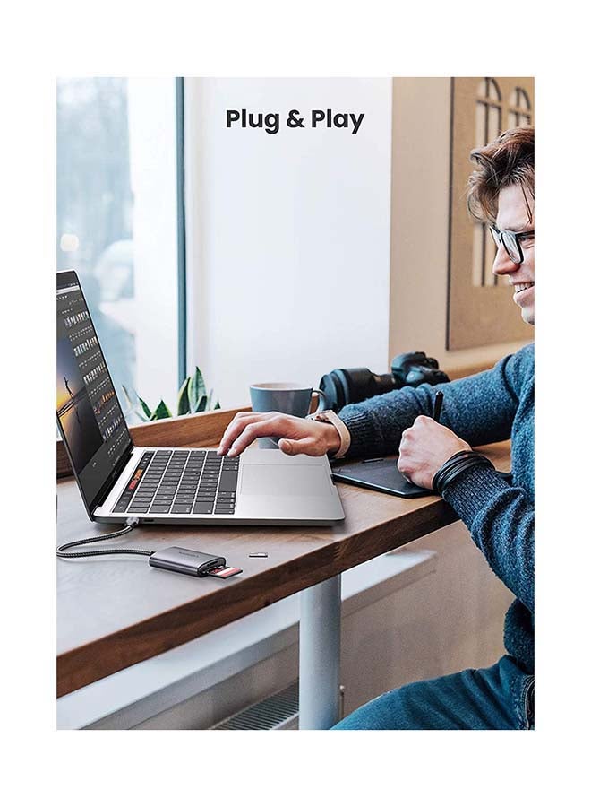 يو جرين قارئ بطاقة SD USB C Micro SD قارئ بطاقة USB 3.0 OTG محول بطاقة الذاكرة متوافق مع TF، SD، Micro SD، SDXC، SDHC، MMC، RS-MMC، Micro SDXC، Micro SDHC لأجهزة MacBook Pro، iPad Pro - Image 3