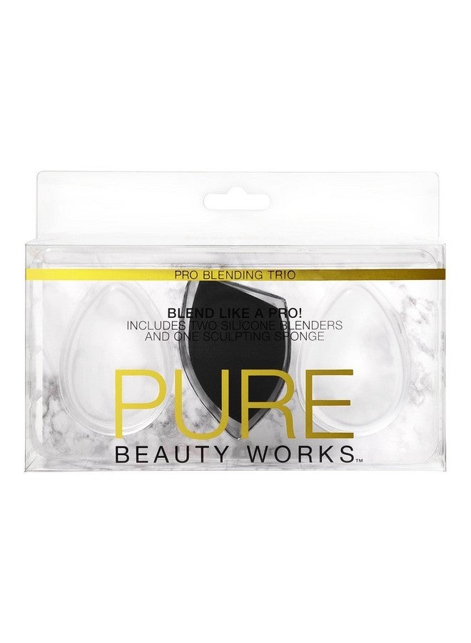 Pure Beauty Works Pro Blending Trio 2 Silicone Blending Sponges 1 Makeup Sponge Premium Quality Foundation Blender Cosmetic Beauty Tool Applicator 3Pc - Image 5