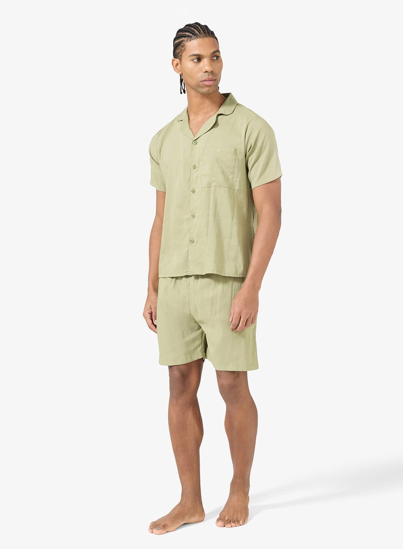 سفنتي فايف طقم بيجامة قميص وشورت - Image 1