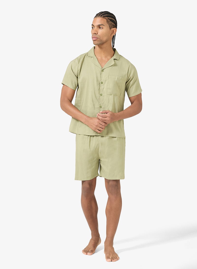 سفنتي فايف طقم بيجامة قميص وشورت - Image 5
