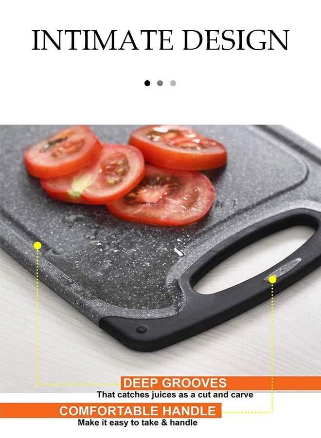 DUNISO Kitchen Cutting Board, 3Pcs Double-Sided Chopping Board with Easy Grip Handle, BPA Free, Durable Non-Slip Cutting Board for Meat, Cheese, Fruit, Vegetables, Dishwasher Safe - Image 3