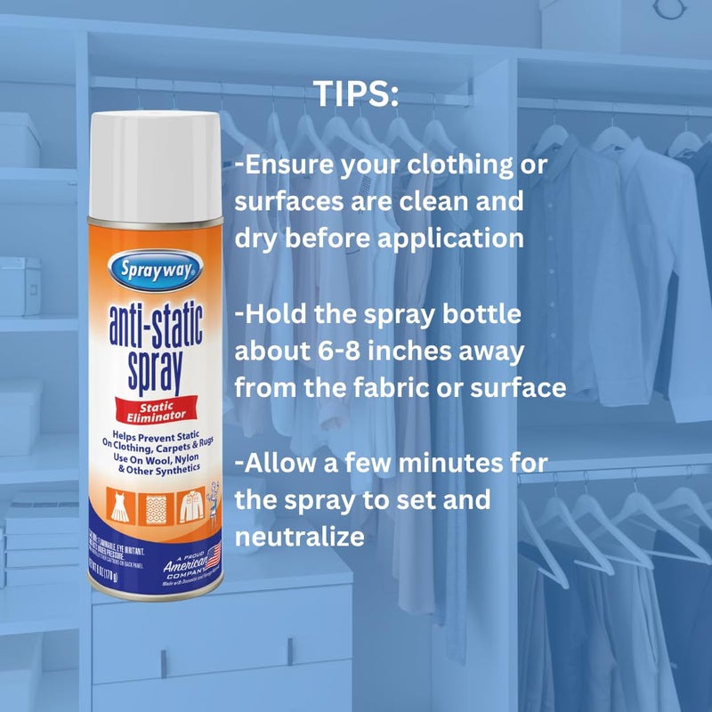 Sprayway Residue-Free Anti-Static Spray, Reduce Static Cling, Eliminate Static Shock, 6 Oz - Image 4