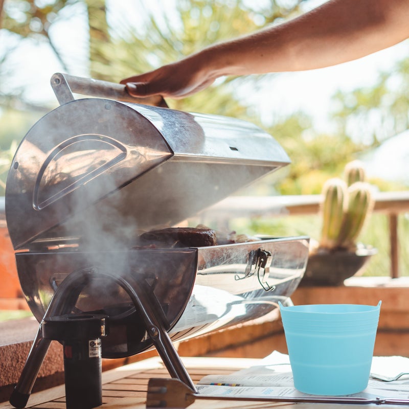 Barbecue Oil Bucket Liner Foldable Oil Bucket Liner Silicone Folding Bucket Liner Compatible for Traeger Grill Pro Grease Bucket - Image 4