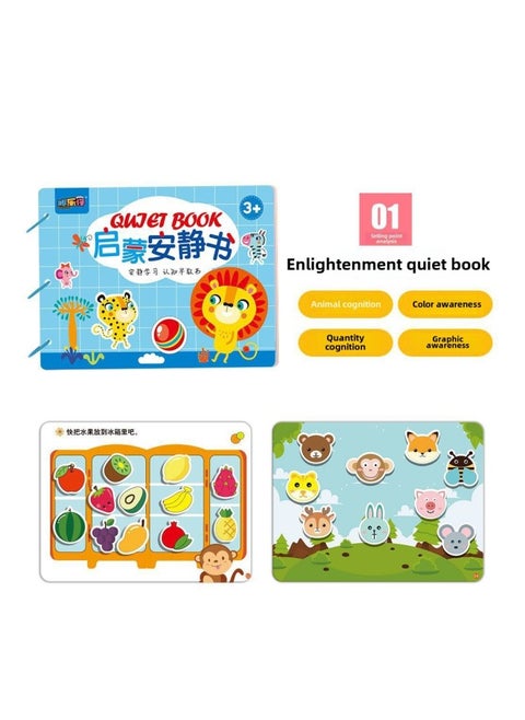 Tear The Book Baby Baby Early Education Cloth Book Tear Not To Rot Can Bite 6 Months 8 Hook And Loop Toy Quiet Book Enlightenment-Color: Puzzle Enlightenment Quiet Book "thickened And Added Page" (already Posted And Ready To Play)