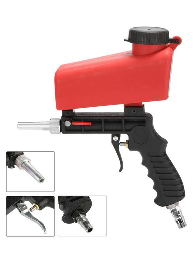 NIBEMINENT Adjustable Aluminum Alloy Handheld Sandblaster Black/Red/Silver  - Image 4