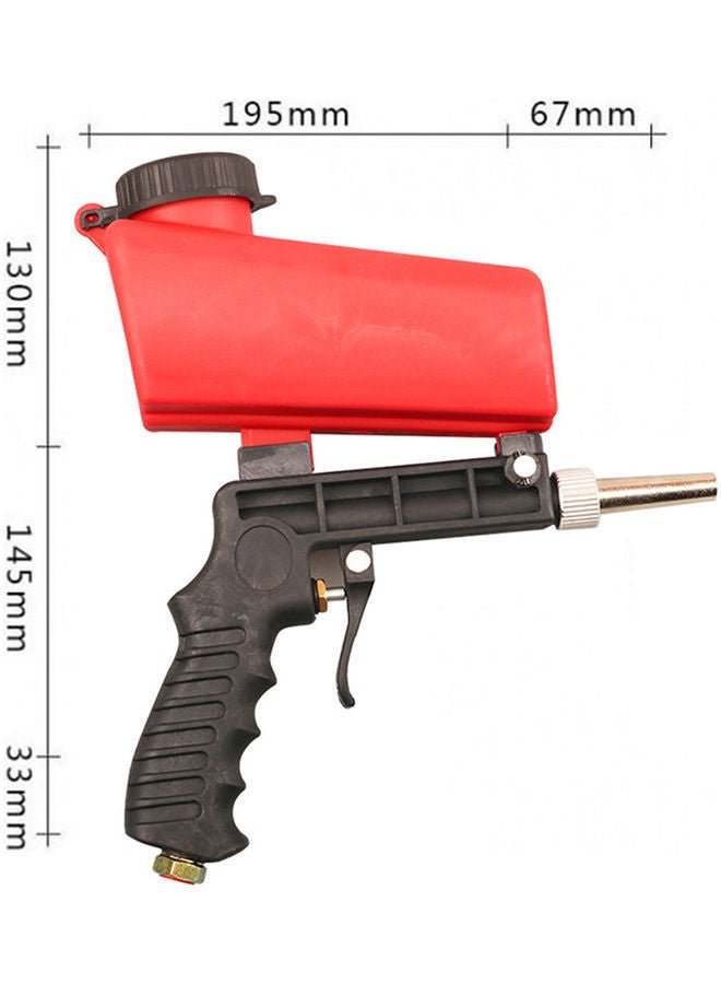 NIBEMINENT Adjustable Aluminum Alloy Handheld Sandblaster Black/Red/Silver  - Image 2