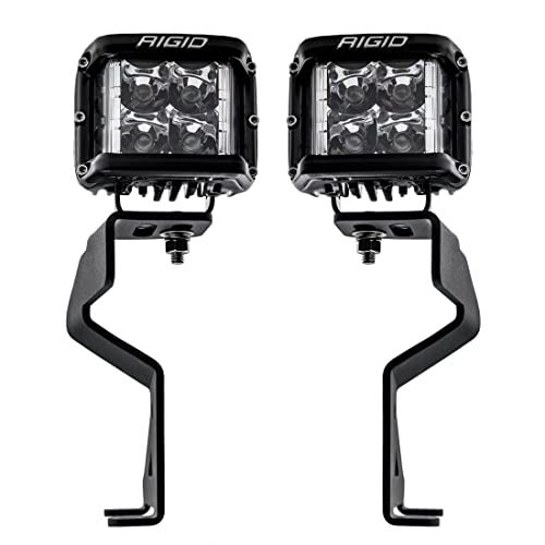 Rigid Industries Rigid 46737 APillar LED Light Mount Kit Fits The 2021 Ford 150 Raptor Kit Includes DSS Pro Spot Lights with Amber and Black Covers - Image 1