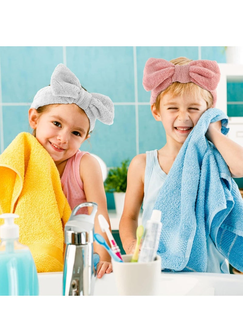 Loquat 4 Pack Super Soft Microfiber Spa Headbands, Elastic Bow, for Women  Girls, Ideal for Face Washing, Shower. - Image 5