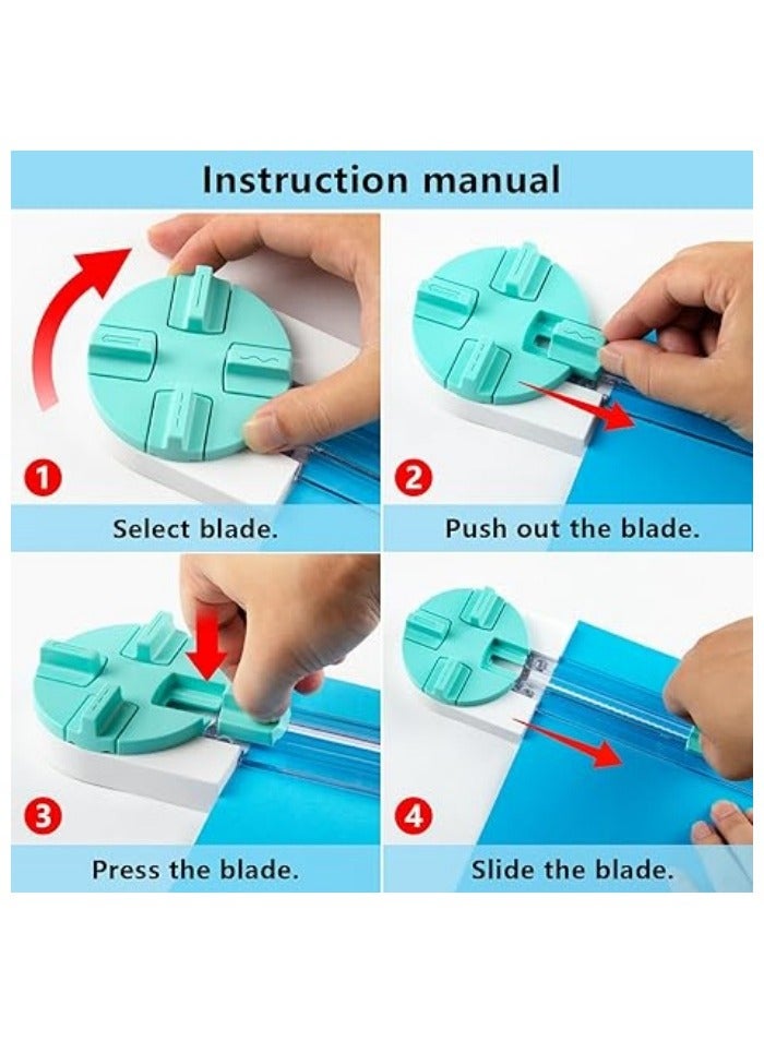 4-in-1 Paper Trimmer - Interchangeable Straight/Wave/Perforated/Scoring Blades - for Scrapbooking, Photos & Card Making - Image 3