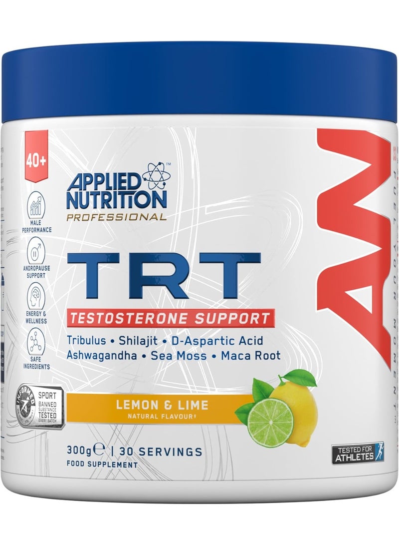 Applied Nutrition TRT support testosterone hormone booster | Zinc, Magnesium, D-Aspartic Acid, Maca, Ashwagandha & Sea Moss | Informed Sport – Lemon & Lime (300g – 30 Servings) - Image 1