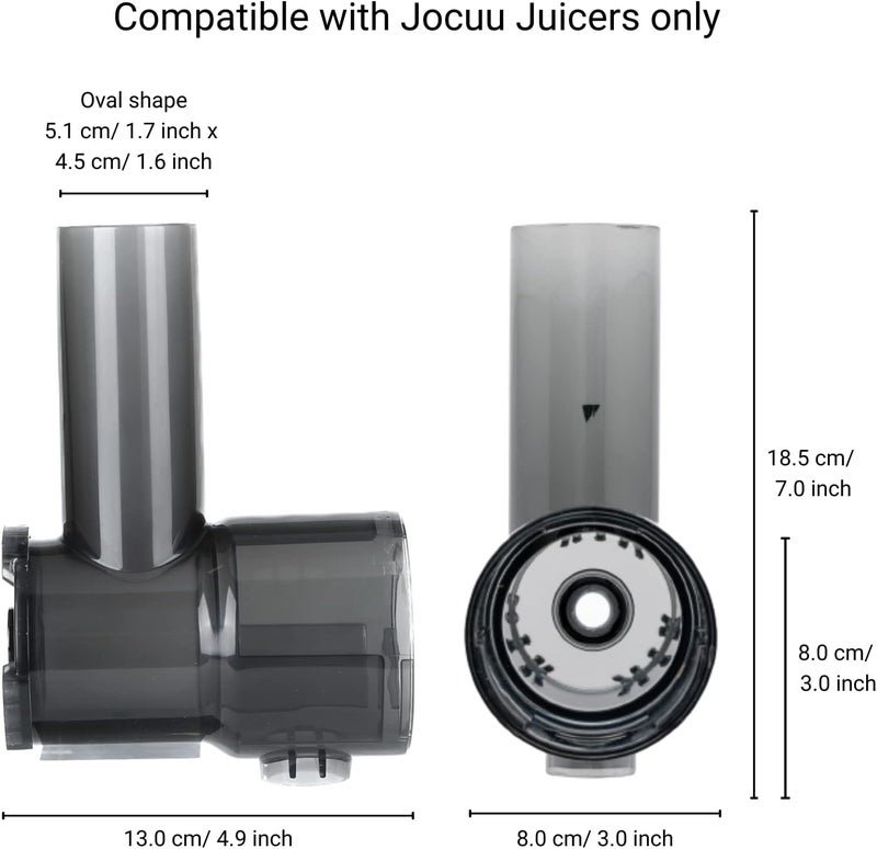 Jocuu Juicer Accessory no. 5, Juicing Body Replacement Part for Slow Masticating Juicer ZM1503, Feeding Chute, Easy to Assemble, Disassemble & Clean, 100% BPA Free, Food Grade Material - Image 4