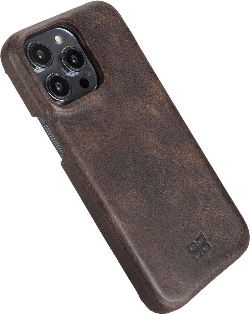BOULETTA Apple iPhone 14 Series Full Leather Back Cover - iPhone 14 Pro / Brown 