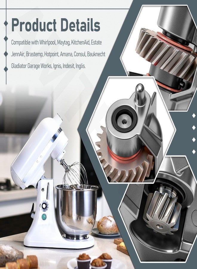 AMTHKNO Upgrade Material WP240309-2 240309-2 Worm Drive Gear & Bracket Kit W/Food Grade Grease for Whirlpool Kitchen-aid Mixer 4162100 4162101 4169907 4169941 4170007 4176130 949544 - Image 3