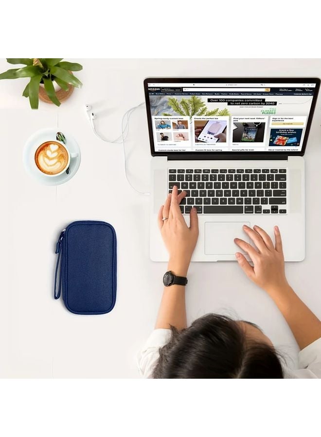 1 قطعة حقيبة تخزين إكسسوارات رقمية سوداء مقاومة للماء لشاحن الطاقة والقرص الصلب وكابل USB للسفر - Image 3