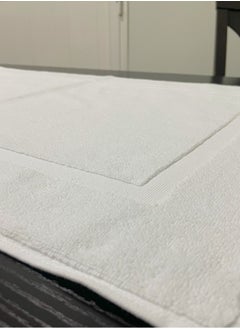 MAXQON Pack Of 2 - Bath Mat - 100% Cotton 900GSM Highly Absorbent Anti-Slip Floor Mat Size-50x80cm, Color-White  - Image 3