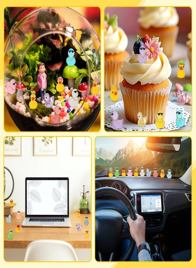 Bingcute 120 Pcs Mini Resin Ducks, Tiny Animals Figures to Hide Small Little Plastic Miniature Ducks Bulk for Dollhouse Decor Home Office Potted Fish Tank Aquarium Landscape Micro Fairy Garden Accessories - Image 3