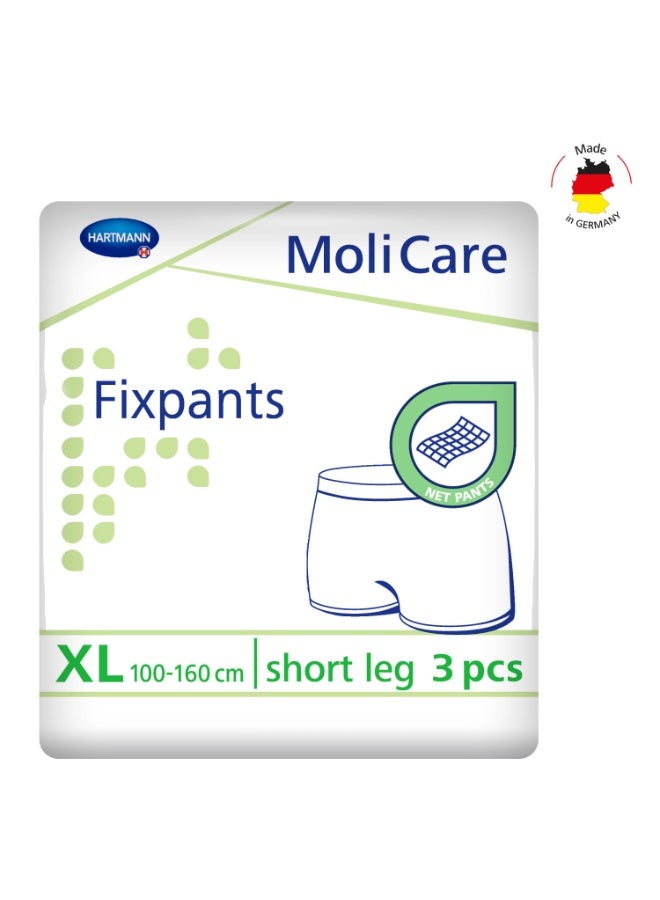 Molicare Adult Fixpants,MoliCare Fixpants, Short Leg Fixation Pants for anatomically shaped large pads, Unisex, Pack of 3, Extra Large - Image 1