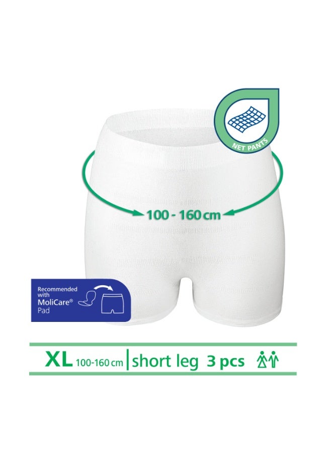 Molicare Adult Fixpants,MoliCare Fixpants, Short Leg Fixation Pants for anatomically shaped large pads, Unisex, Pack of 3, Extra Large - Image 2