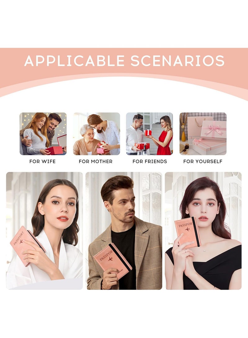 1 Pack Passport Holder for Travel Essentials, Passport Wallet Cover Case for Travel Must Haves Accessories,Passport Book Holders for Women and Men Pink - Image 5