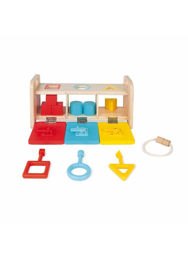 Janod Essential Shape Sorter Box with Keys - Image 1