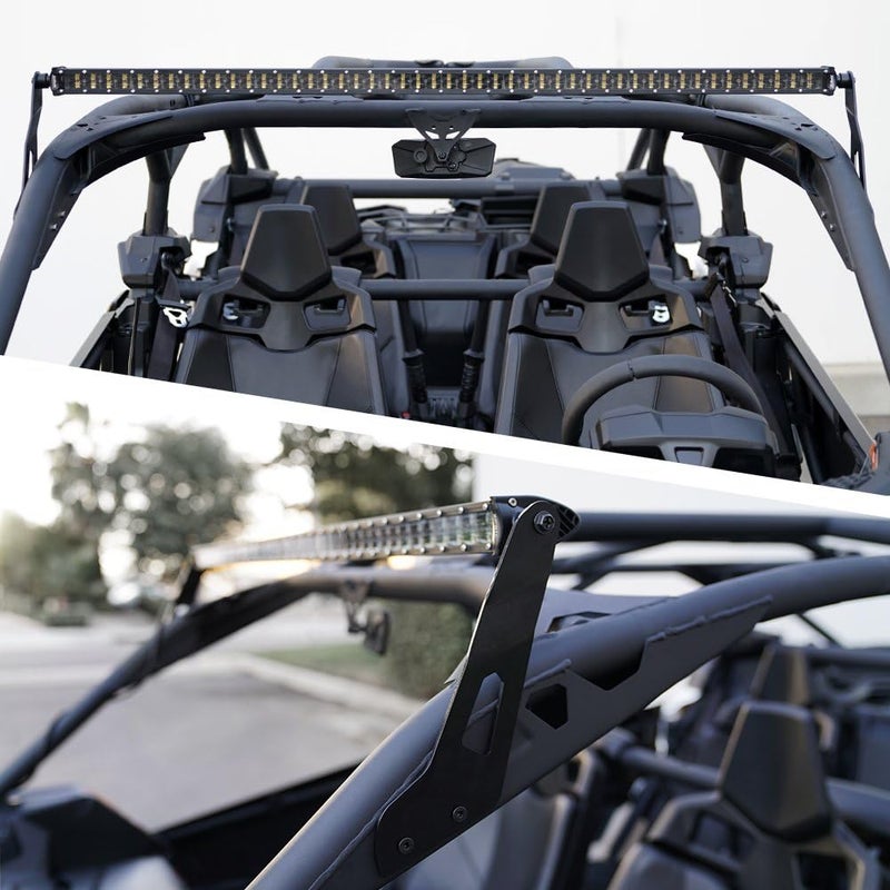 Xprite أقواس تثبيت شريط الإضاءة العلوي LED من مقاس 50 بوصة لطرازات Can-Am Maverick X3 من 2017 إلى 2021 مع قفص الانقلاب الأصلي فقط - Image 5
