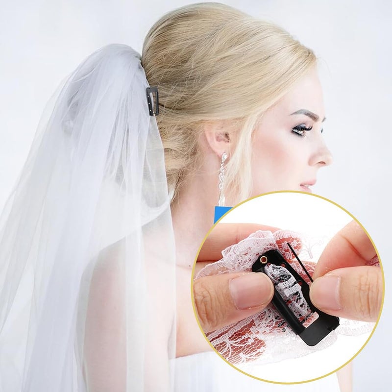 M'AYCREATE MAYCREATE® 12pcs Dupatta Clips for Brides, Chunni Clips Dupatta Clip for Hair, Stainless Steel Strong Grip Dupatta Pins for Veil for Bride, Headscarf or Hair Extensions Clips with Safety Pins - Image 5