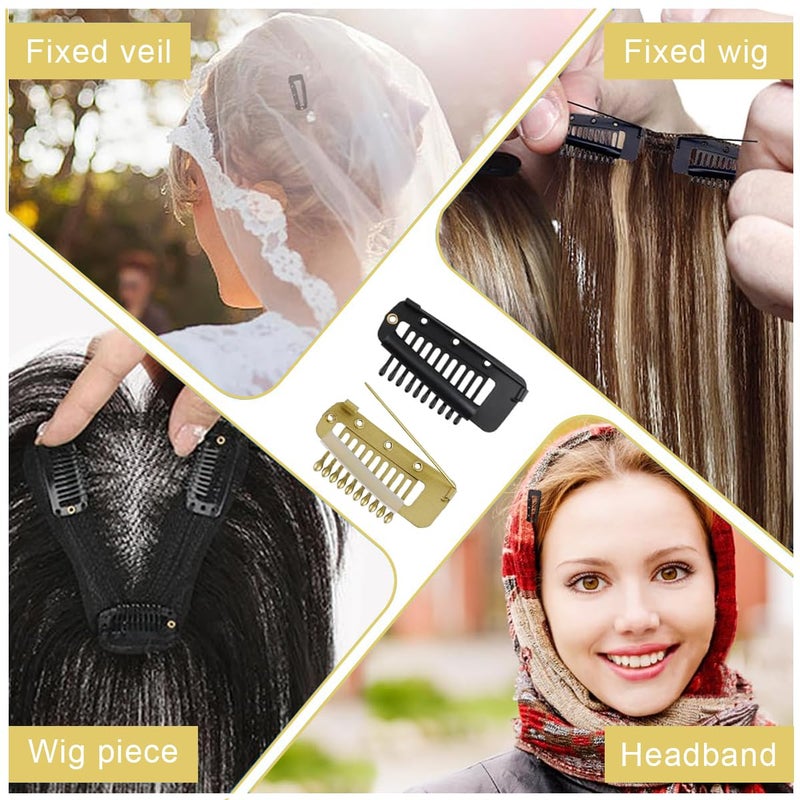 M'AYCREATE MAYCREATE® 12pcs Dupatta Clips for Brides, Chunni Clips Dupatta Clip for Hair, Stainless Steel Strong Grip Dupatta Pins for Veil for Bride, Headscarf or Hair Extensions Clips with Safety Pins - Image 4