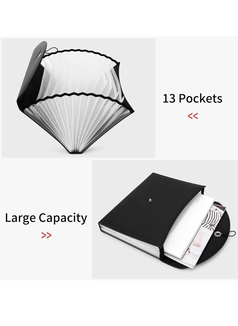 Excefore - A4 Envelope File Holder, Waterproof Document Bag, Lightweight PU Leather Multifunction Portfolio, Document File Folder, File Organizer Storage Case for Paper Document Tablet Case - Image 1