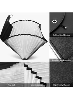 Excefore A4 Envelope File Holder, Waterproof Document Bag, Lightweight PU Leather Multifunction Portfolio, Document File Folder, File Organizer Storage Case for Paper Document Tablet Case  - Image 3