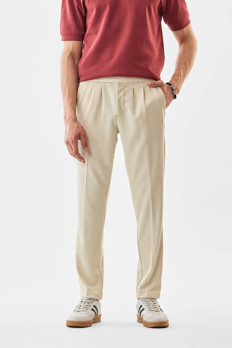 SNITCH Textured Slim Fit Stretch Trousers