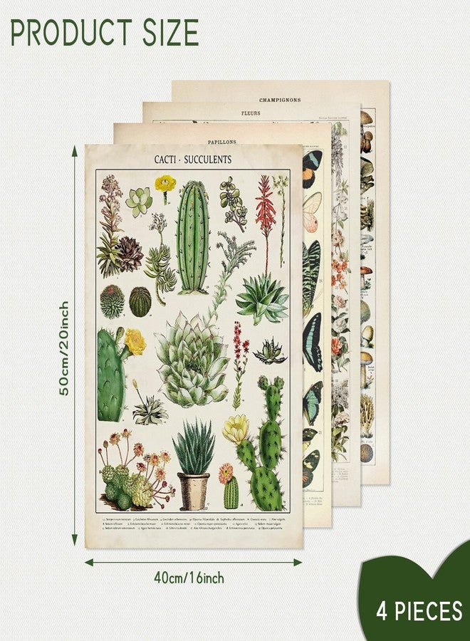 Marspark 4 Pcs Vintage Butterfly Tapestry Vertical Aesthetic Floral Butterfly Tapestry Wall Hanging Plant Wall Blanket for Bedroom Dorm Living Room Decor(16 x 20 Inch) - Image 2