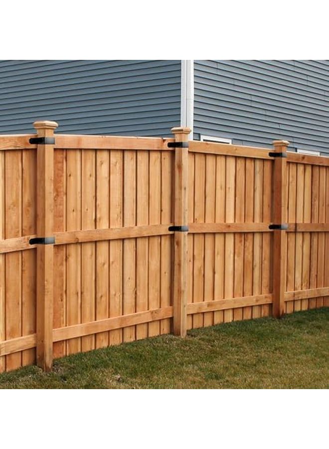 4 قطع أقواس تركيب على شكل حرف U باللون الأسود مقاس 4 × 4 بوصة لربط أعمدة السياج الخارجي بشكل آمن - Image 4