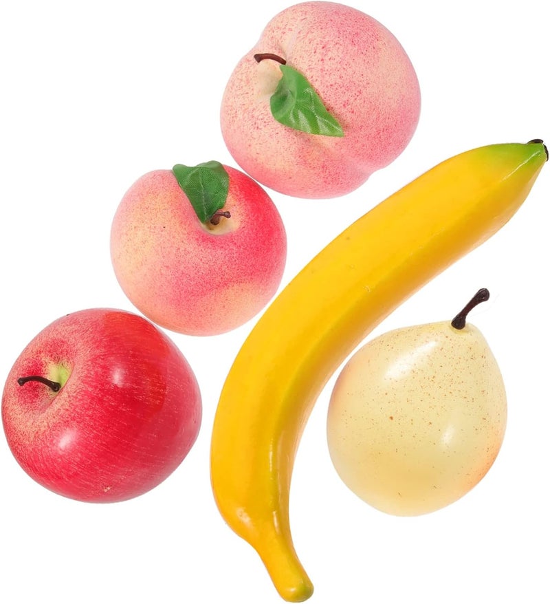 Lifelike Artificial Fruits Set 5pcs Realistic Faux Fruit Decor Home Photo Props - Image 1