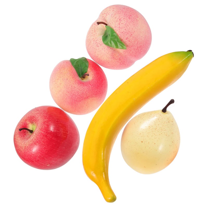 Lifelike Artificial Fruits Set 5pcs Realistic Faux Fruit Decor Home Photo Props - Image 2