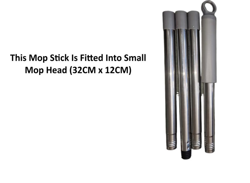 V2H Flat Mop Extendable HandleStick Rod Only for Cleaning FloorGrey Small Size 32 X 12 CM Mop Head - Image 3