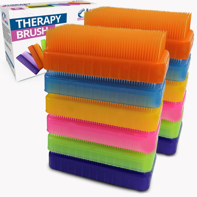 Clipper Mill Wilbarger Method Therapy Sensory Brush Occupational & Therapressure Brush for Calming, Stimulating, and Sensory Brushing â€“ Use as Part of The Wilbarger Brushing Protocol, Colored, 12 Count (Pack of 1) - Image 1