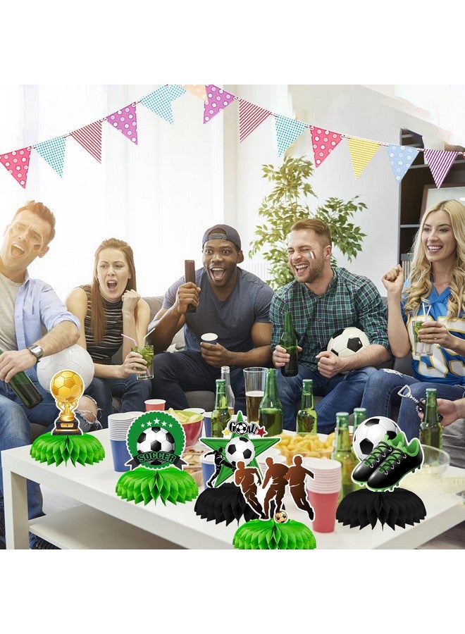 CANIPHA 9 Pcs Soccer Birthday Party Decorations Soccer Ball Honeycomb Centerpieces 3D Football Soccer Theme Centerpieces Theme Party Table Topper Soccer Decorations Party Supplies For Boys Kids Birthday Party - Image 3