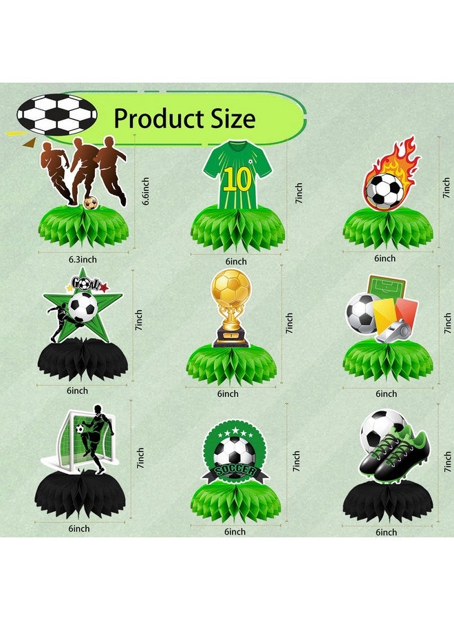 CANIPHA 9 Pcs Soccer Birthday Party Decorations Soccer Ball Honeycomb Centerpieces 3D Football Soccer Theme Centerpieces Theme Party Table Topper Soccer Decorations Party Supplies For Boys Kids Birthday Party - Image 4