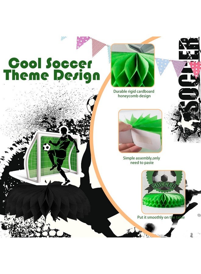 CANIPHA 9 Pcs Soccer Birthday Party Decorations Soccer Ball Honeycomb Centerpieces 3D Football Soccer Theme Centerpieces Theme Party Table Topper Soccer Decorations Party Supplies For Boys Kids Birthday Party - Image 5