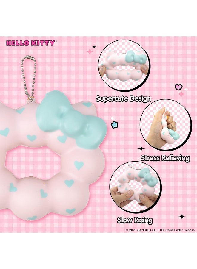 Hamee - Hello Kitty Cute Mochi Donut Squishu Squishy Toys - Slow Rising Squishy Toy Keychain For Party Favors, Stress Ball, Birthday Gifts, Kawaii Squishy For Kids, Girls, Boys, Adults - Pink - Image 1